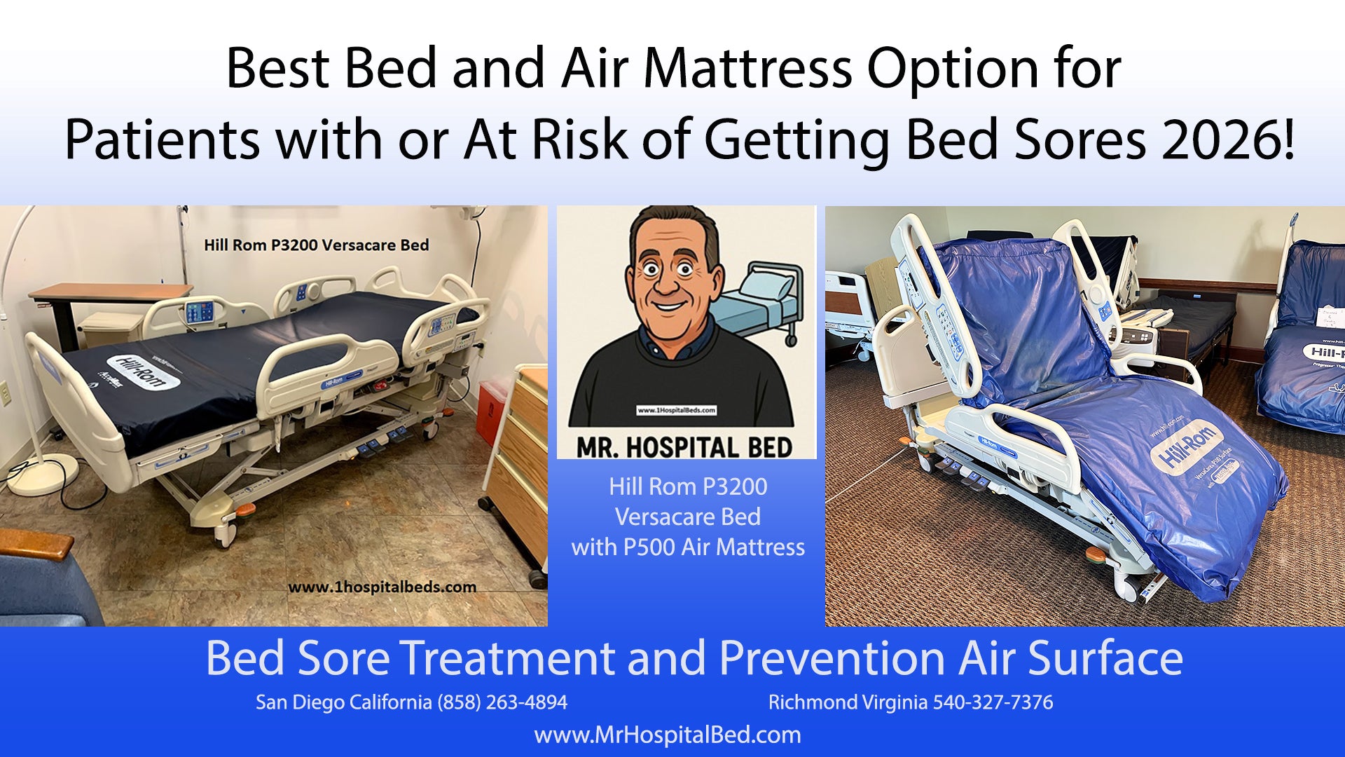 Hill Rom P3200 Versacare Bed with P500 Air Mattress System
