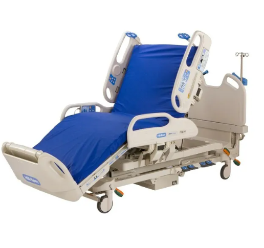 Hill Rom P3200 Versacare hospital bed with P500 air mattress system, featuring adjustable side rails and control panel.